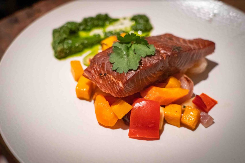 Chef Alan plated salmon dish